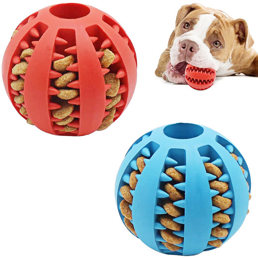 [1PC Interactive Dog Ball Toy] 1PC Dog Ball Toys For Small Dogs Interactive Elasticity Puppy Chew Toy Tooth Cleaning Rubber Food Ball Toy Pet Stuff Accessories