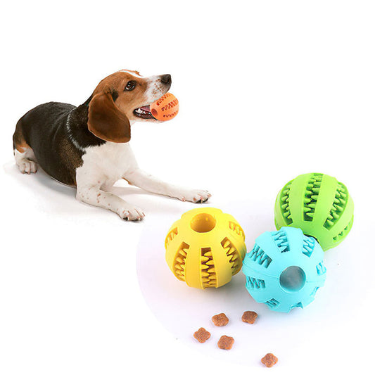 [1PC Interactive Dog Ball Toy] 1PC Dog Ball Toys For Small Dogs Interactive Elasticity Puppy Chew Toy Tooth Cleaning Rubber Food Ball Toy Pet Stuff Accessories