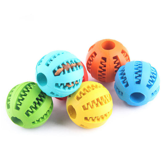 [1PC Interactive Dog Ball Toy] 1PC Dog Ball Toys For Small Dogs Interactive Elasticity Puppy Chew Toy Tooth Cleaning Rubber Food Ball Toy Pet Stuff Accessories