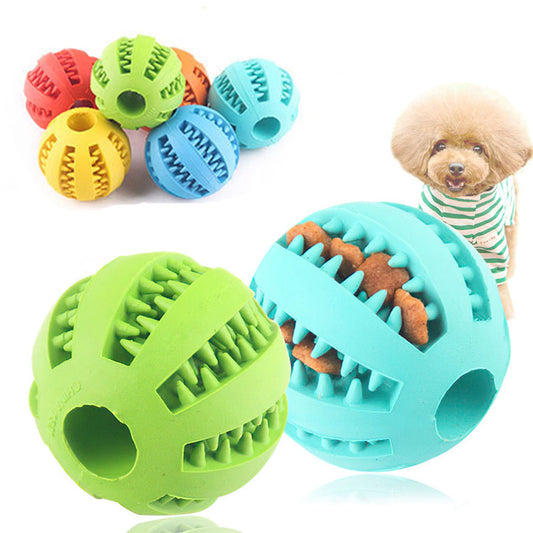 [1PC Interactive Dog Ball Toy] 1PC Dog Ball Toys For Small Dogs Interactive Elasticity Puppy Chew Toy Tooth Cleaning Rubber Food Ball Toy Pet Stuff Accessories