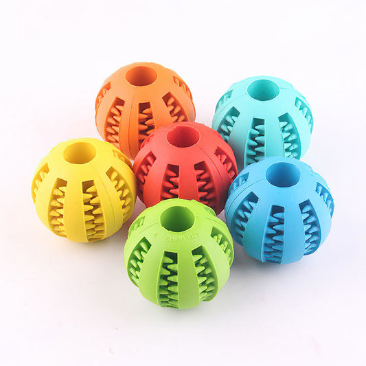 [1PC Interactive Dog Ball Toy] 1PC Dog Ball Toys For Small Dogs Interactive Elasticity Puppy Chew Toy Tooth Cleaning Rubber Food Ball Toy Pet Stuff Accessories