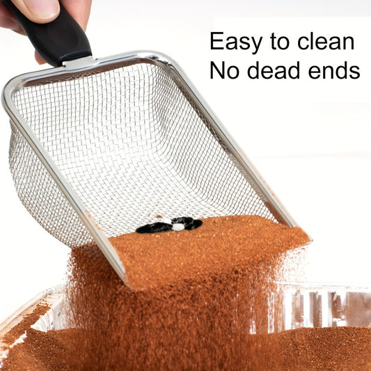 Durable Stainless Steel Cat Litter Scoop - Easy Clean Pet Waste Shovel for Cats