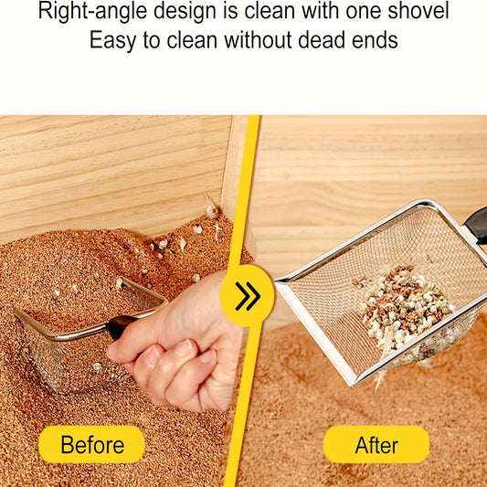 Durable Stainless Steel Cat Litter Scoop - Easy Clean Pet Waste Shovel for Cats