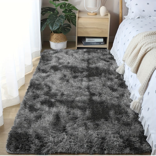 1pc, Soft Plush Non-slip Fuzzy Shag Area Rugs, Tie-Dyed Pet Friendly Bedroom Living Room Rug for Dorm Home Decor