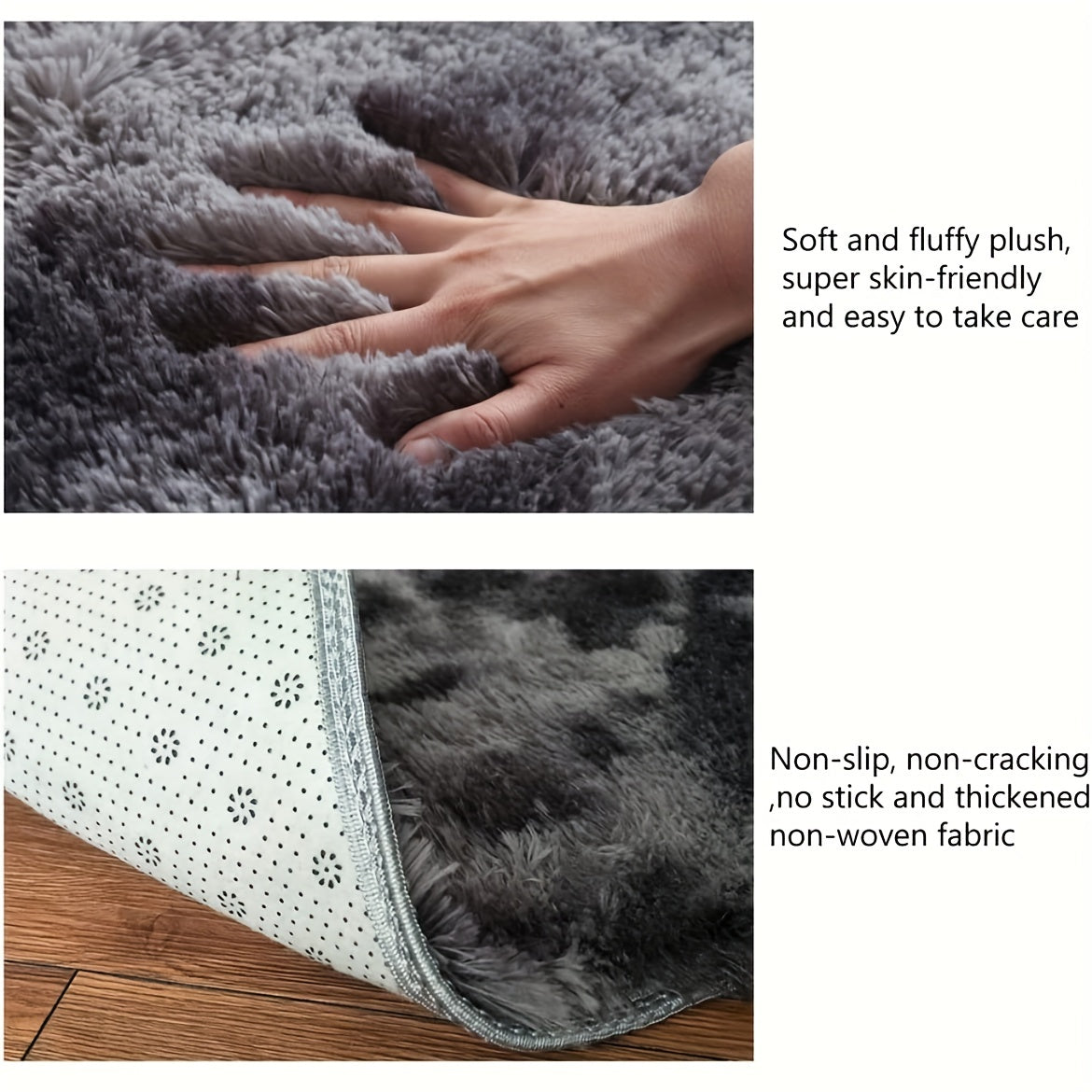 1pc, Soft Plush Non-slip Fuzzy Shag Area Rugs, Tie-Dyed Pet Friendly Bedroom Living Room Rug for Dorm Home Decor