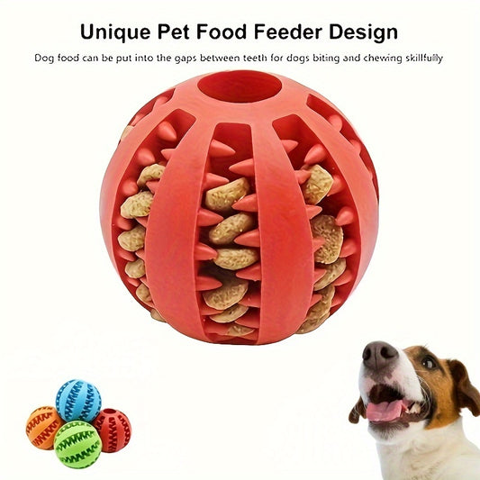 [1PC Interactive Dog Ball Toy] 1PC Dog Ball Toys For Small Dogs Interactive Elasticity Puppy Chew Toy Tooth Cleaning Rubber Food Ball Toy Pet Stuff Accessories