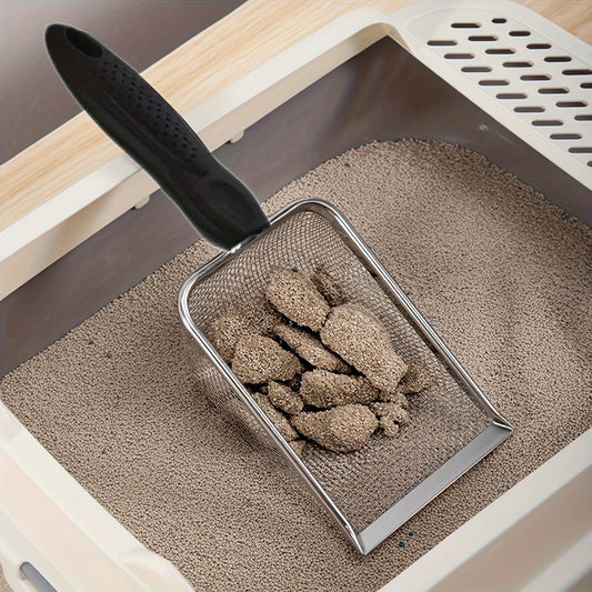 Durable Stainless Steel Cat Litter Scoop - Easy Clean Pet Waste Shovel for Cats