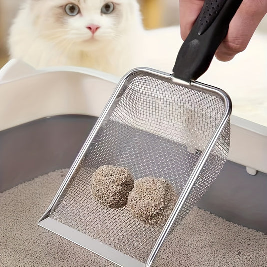 Durable Stainless Steel Cat Litter Scoop - Easy Clean Pet Waste Shovel for Cats