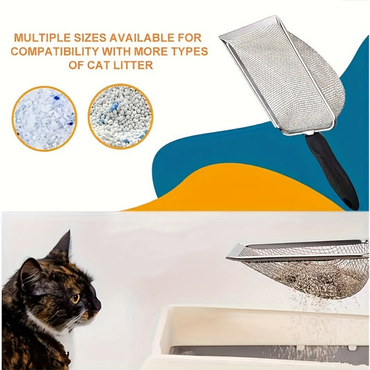 Durable Stainless Steel Cat Litter Scoop - Easy Clean Pet Waste Shovel for Cats
