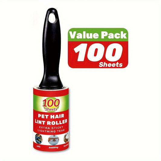 [100 Sheets Pet Hair Remover Rollers] Value Pack of 100/300/400/600 Sheets of Pet Hair Removal Rollers, Including Refillable Sticky Rollers, Designed for Removing Pet Fur. Portable Lint Removers Suitable for Furniture, Carpet