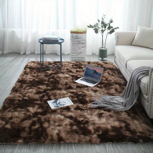 1pc, Soft Plush Non-slip Fuzzy Shag Area Rugs, Tie-Dyed Pet Friendly Bedroom Living Room Rug for Dorm Home Decor