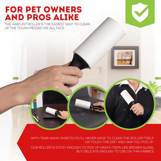 [100 Sheets Pet Hair Remover Rollers] Value Pack of 100/300/400/600 Sheets of Pet Hair Removal Rollers, Including Refillable Sticky Rollers, Designed for Removing Pet Fur. Portable Lint Removers Suitable for Furniture, Carpet