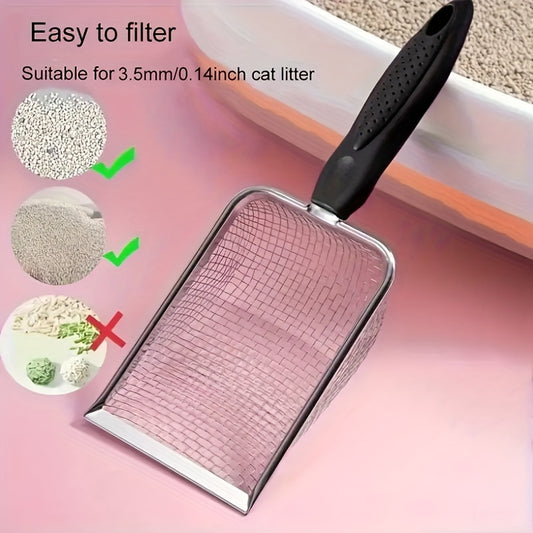 Durable Stainless Steel Cat Litter Scoop - Easy Clean Pet Waste Shovel for Cats