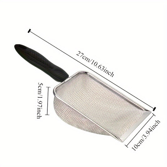 Durable Stainless Steel Cat Litter Scoop - Easy Clean Pet Waste Shovel for Cats