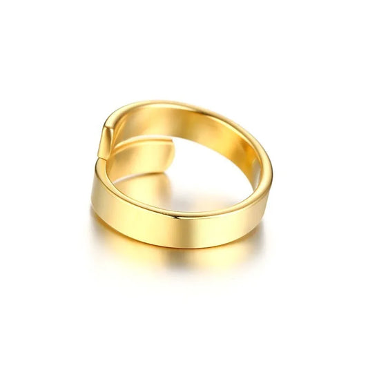 Personalized Women's Dual Two Name Rings Gold Color Custom Double Layer Wrap Hug Best Friend Mom Adjustable Size