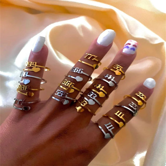 Personalized Ring Customized Name Ring Heart Shaped Stainless Steel Adjustable Ring Women's Jewelry Gifts