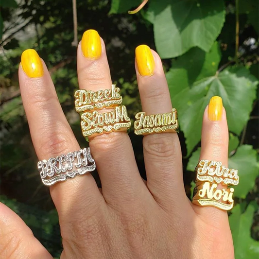 Personalized Custom Name Rings for Men 2022 New Initial Ring Personalized Hip hop 18K Gold-Plated Rings for Women Christmas Gift