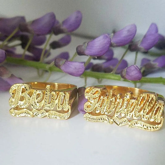 Personalized Custom Name Rings for Men 2022 New Initial Ring Personalized Hip hop 18K Gold-Plated Rings for Women Christmas Gift