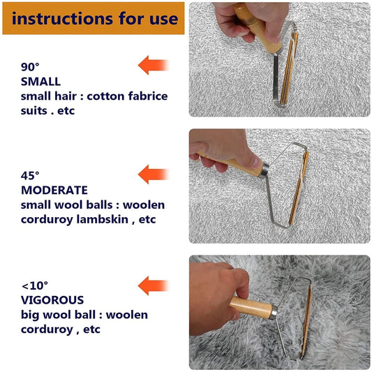 Portable Manual Hair Removal Agent Carpet Wool Coat Clothes Shaver Brush Tool Depilatory Ball Knitting Plush Double-Sided Razor