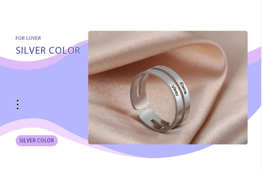 Personalized Finger Ring For Woman Men Family Engrave Name Date Custom Couple Lover Gift Stainless Steel Gold Color Jewelry