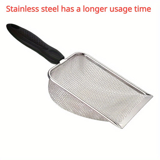 Durable Stainless Steel Cat Litter Scoop - Easy Clean Pet Waste Shovel for Cats