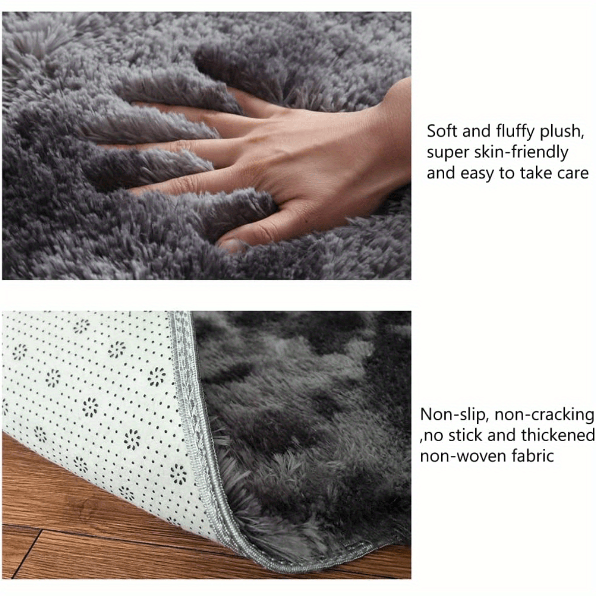 1pc, Soft Plush Non-slip Fuzzy Shag Area Rugs, Tie-Dyed Pet Friendly Bedroom Living Room Rug for Dorm Home Decor
