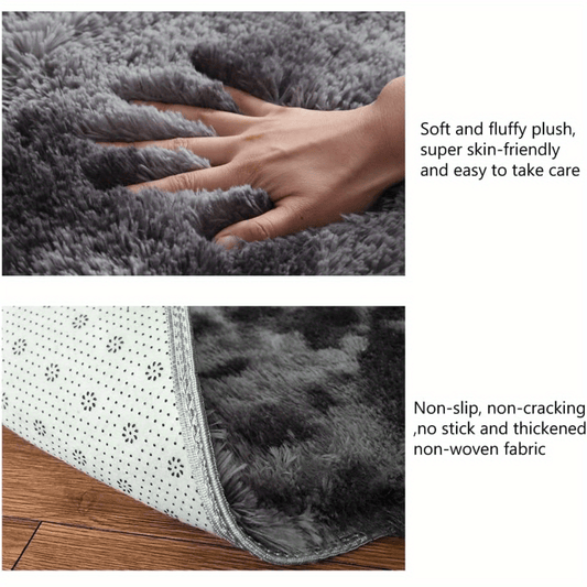 1pc, Soft Plush Non-slip Fuzzy Shag Area Rugs, Tie-Dyed Pet Friendly Bedroom Living Room Rug for Dorm Home Decor