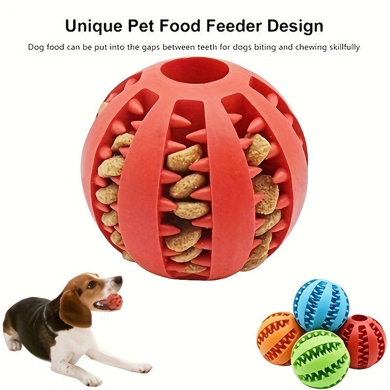 [1PC Interactive Dog Ball Toy] 1PC Dog Ball Toys For Small Dogs Interactive Elasticity Puppy Chew Toy Tooth Cleaning Rubber Food Ball Toy Pet Stuff Accessories