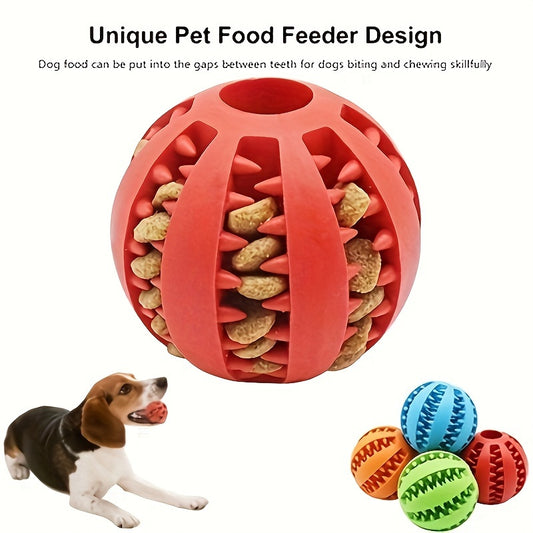 [1PC Interactive Dog Ball Toy] 1PC Dog Ball Toys For Small Dogs Interactive Elasticity Puppy Chew Toy Tooth Cleaning Rubber Food Ball Toy Pet Stuff Accessories