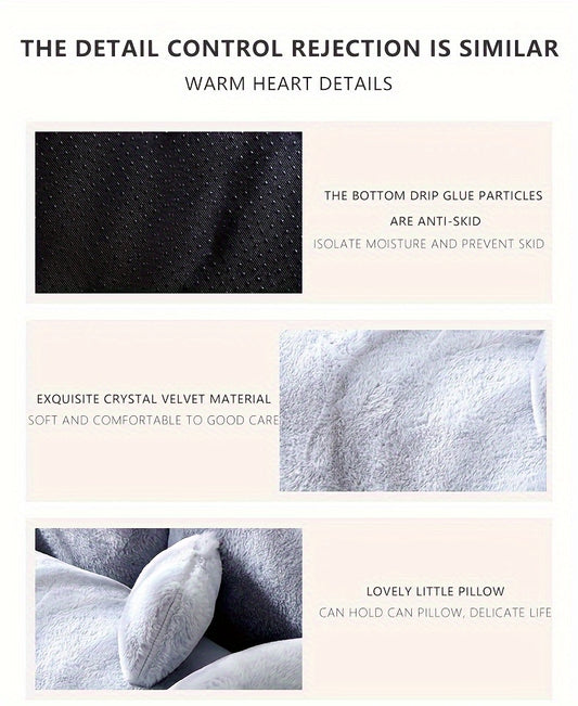Grey Washable Non-Slip Cozy Winter Pet Bed for Cats & Dogs - Soft Fiber Fill Polyester Sofa