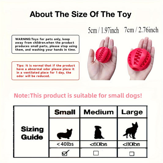 [1PC Interactive Dog Ball Toy] 1PC Dog Ball Toys For Small Dogs Interactive Elasticity Puppy Chew Toy Tooth Cleaning Rubber Food Ball Toy Pet Stuff Accessories